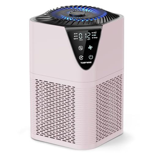 Image of Air Purifiers for Home Large Room up to 1750 Sq Ft, H13 True HEPA Filter Air Purifiers for Bedroom, 25dB Quiet for Home,Bedroom,Office (Pink)