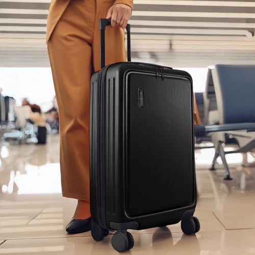 Image of 24 Inch Luggage with Spinner Wheels, Hard Shell Suitcase with TSA Locks for Luggage, Travel Large Suitcase, Expandable Hard Shell Suitcases, Black