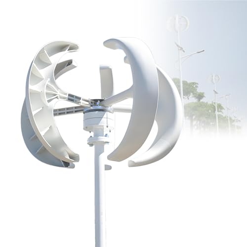 UORDBY Kit de generador eólico Vertical de 5 aspas, 200 W/300 W/400 W/500 W, con Controlador, trifásico de CA con imán Permanente, para Sistemas de iluminación en cenadores 300W-24V