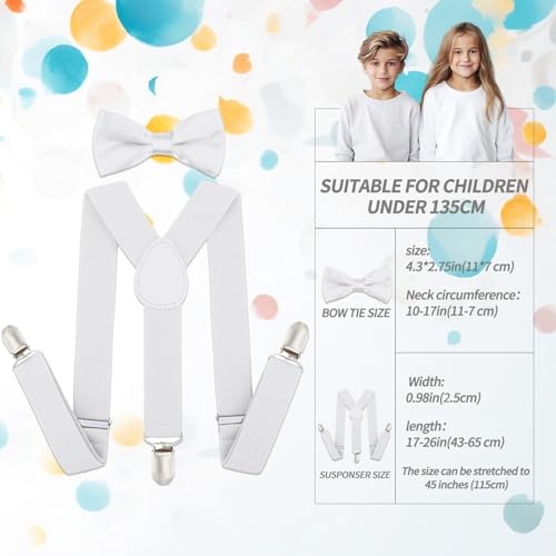 Kid's Suspenders and Bowtie Set - Fits Child Boys & Girls, 6 Months to 7 Years, Perfect for Daily Wear & Events2