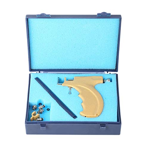 1 Set Professional Stainless Steel Ear Eyes Navel Lips Nose Body Ring Piercing Tattoo Gun Tools Kit with 108 Ear Studs Earrings + Sign Pen + Storage Case