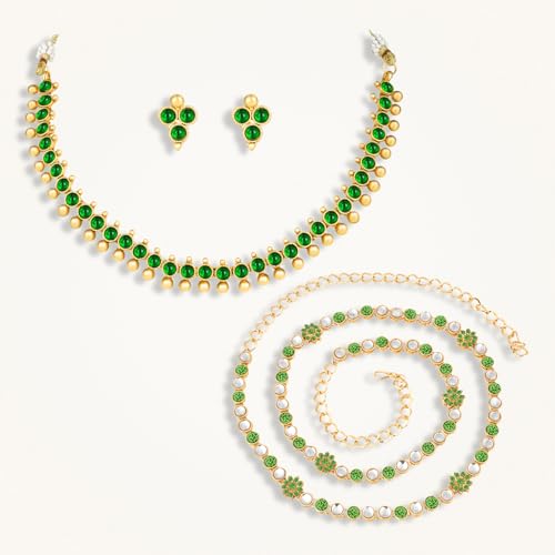 Image of Peora Traditional Ethnic Necklace & Jewellery Set Gift for Women