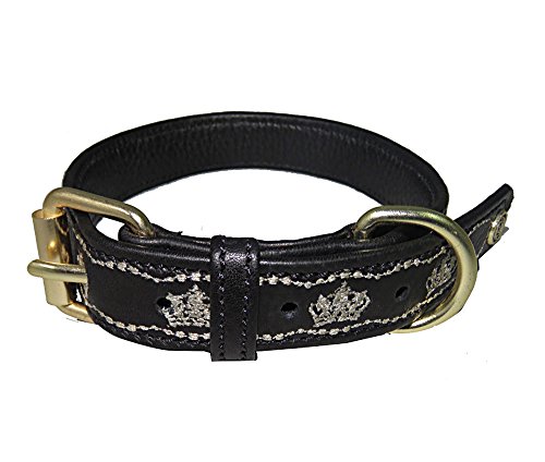 Halo Dog Collar -Leather with Royal Dog Collar | Color - Black/Safari, Size - X-Small