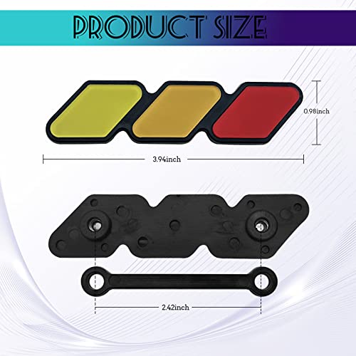 Tri-Color Grille Badge Emblem Decoration Accessories, Car Truck Slotted Grille Emblem Insert Decoration, Compatible With Tacoma 4Runner Tundra Sequoia Rav4 Highlander (Yellow-Orange-Red) #TOP1