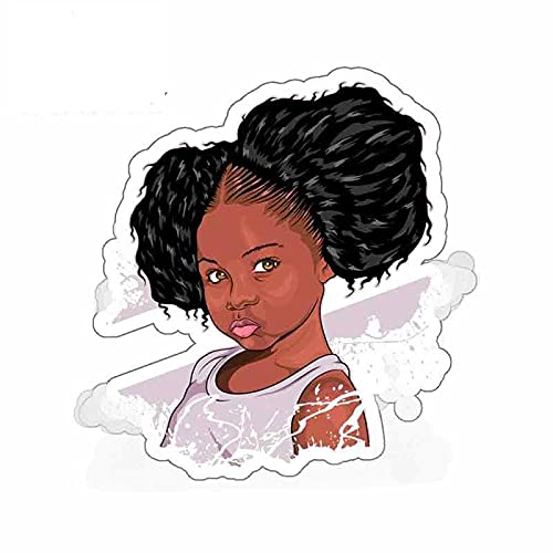 13cm x 12,5 cm para bebé niña Afro dibujos animados coche pegatinas vinilo JDM parachoques maletero