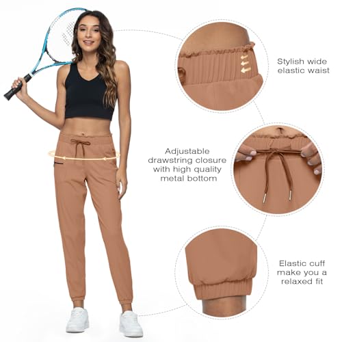 Image of Haowind Joggers for Women with Pockets Elastic Waist Workout Sport Gym Pants Comfy Lounge Yoga Running Pants