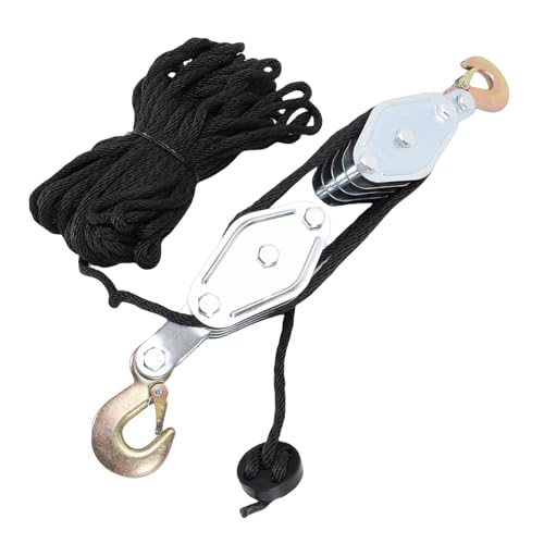 Seilrolle aus Zinklegierung mit 270° Haken - Seilblock & Lagerequint zum Heben schwerer Lasten ideal für Takelage C und Worhop Einsatz