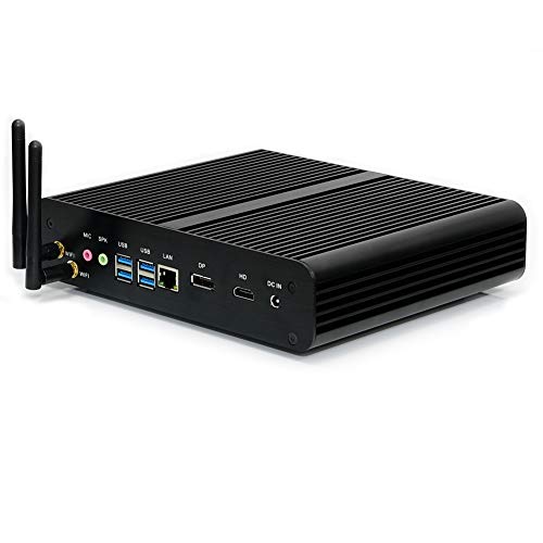 Image of KINGDEL NC860 Mini Desktop Computer, Fanless Mini PC with i7 10th Gen. CPU, 32GB DDR4 RAM, 1TB NVMe SSD, 4K 4096x2304, HD Port, DP, Full Metal Case