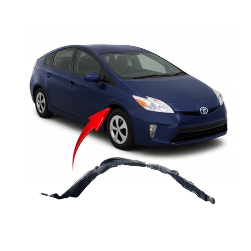 Image of FitParts Compatible with Toyota Prius 2010-2015 Front Right Fender Liner | Passenger Side, Hatchback, Plastic, Ready to Install, OEM 5387547030, TO1249158