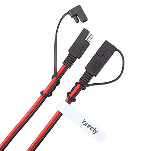 Igreely Sae Extension Cable 14Awg Sae To Sae Extension Cable Quick Disconnect Wire Harness Sae Connector For Solar Panel Battery Motorcycle Cars Tractor 14 Gauge 1.6Ft/50Cm #TOP1