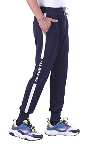 Image of Soft Cotton Side Stripe Track Pant for Men with 2 Side Deep Pockets and a Back Pocket
