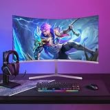 Gawfolk Écran PC 27 Pouces incurvé 280Hz Gaming Computer Moniteur, 1800R,1ms，FHD 1080p, 178 ° Grand Angle,Ultra - Mince Lunette, HDMI、DisplayPort,Compatible avec Montage Mural 100 * 100mm- Blanc - 7