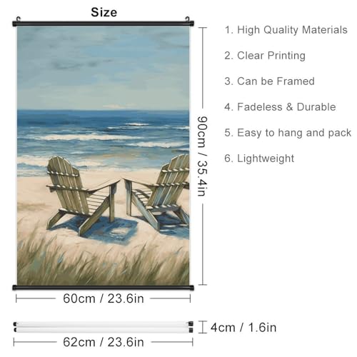 Poster sur toile multi-tailles avec chaises décoratives murales