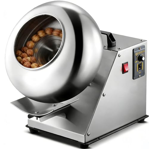 WDDBFL Pill Coating Machine and Chocolate Coating Machine, 30° Optimal Inclination, for Pharmaceuticals Food Industry Pills Chocolates Coating Quality Improvement 110V