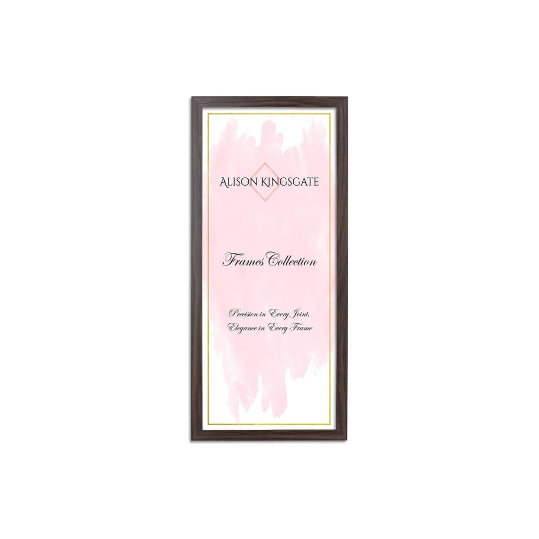 Alison Kingsgate Sleek 16X8 Picture Frame - Engineered Wood with Shatterproof Perspex Front -Perfect for Photos, Posters, Certificates -Suitable for Wall Mount or Tabletop Display - Walnut — image 1