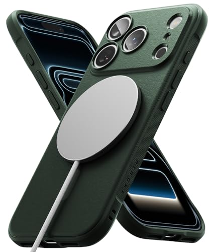 Image of Ringke Onyx Magnetic Compatible with iPhone 17 Pro Case Back Cover [Strong Magnet] Military-Grade Protection TPU Shockproof Rugged Bumper Full Protection - Magnetic Dark Green