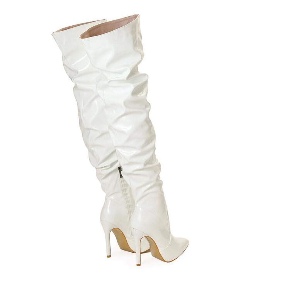 Botas Mujer Altas Invierno Elástico Vintage Boots de Nieve Casual