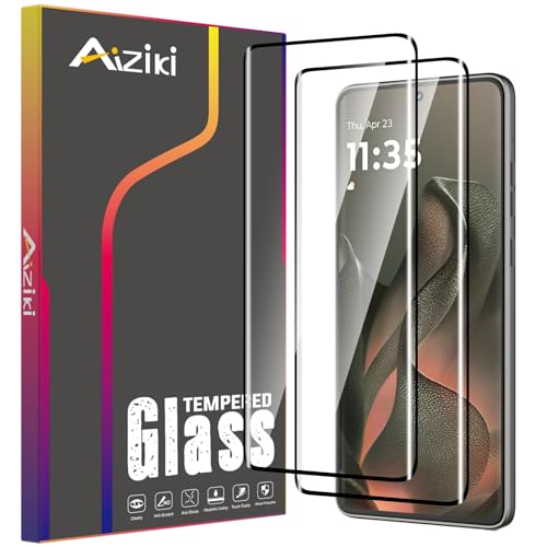 Aiziki 2-Pack Tempered Glass for Moto Edge 2025 Screen Protector, 3D Full Coverage Ultra Resistant, Scratch-Proof Bubble Free Film for Motorola Edge 2025-Edge 60 Fusion, Easy Installation