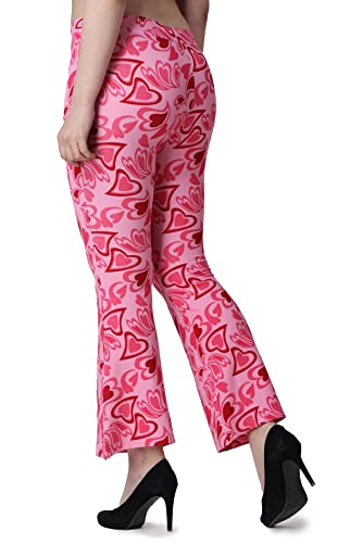 Image of POPWINGS Casual Marble Print Bell Bottom Trousers for Women || Flare Fit Women Trousers for Summer || Stylish Western Regular Fit Casual Bell Bottom Trousers for Women