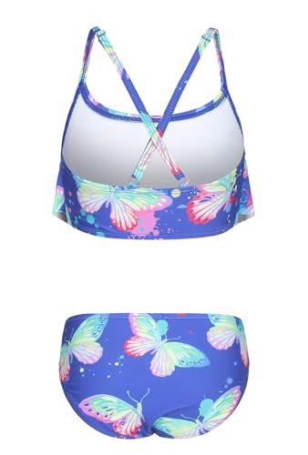 Image of Girls Two Piece Bikini Swimsuits Hawaiian Floral Bathing Suit for Kids Summer Beach Swimwear Set 3-16 Years