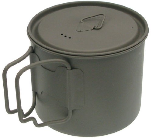 BE-X Titanium Kochtopf 500ml aus Titanium, Leichter Kochtopf zum Campen Trekking Backpacking Wandern in Grau Cover