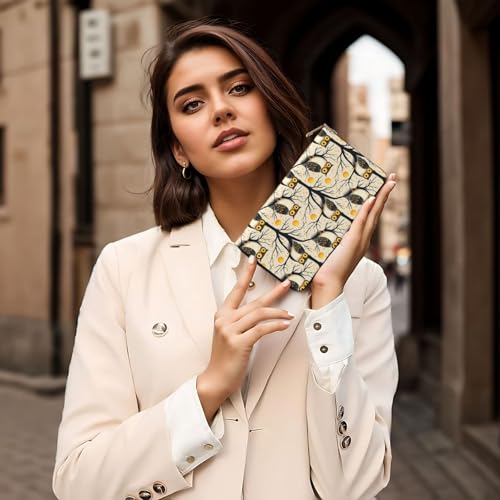 Vintage Owl Tree Pattern Print Wallet Women Men, Long PU Leather Wallets for Women, Cute Womens Travel Wallet Purse Pouch with Zipper Pocket 6