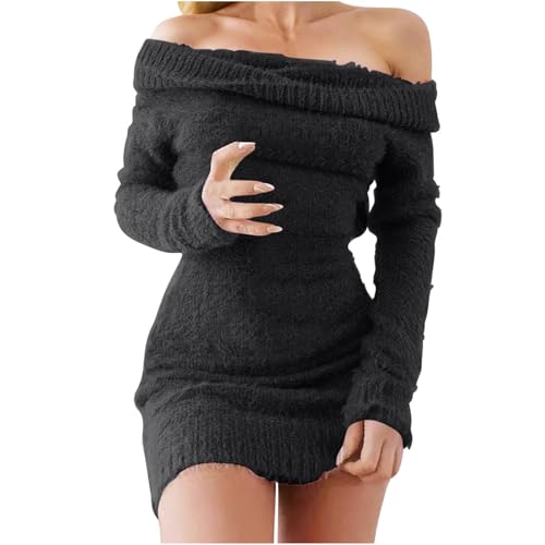 black off the shoulder sweater dress by Jason Wu x RTR this black off Women's Baggy Sweater Dresses Winter
