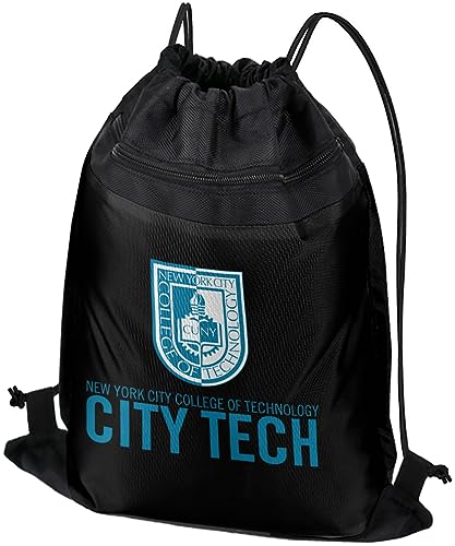 New York City College of Technology Primary Logo Drawstring Backpack Sports