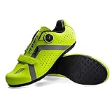 Facai Fahrradschuhe Herren Anti-Rutsch-Atmungsaktiv Entriegelte Rennradschuhe Pro MTB Rennradschuhe Gummi,Green-36