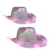 blinkee 2 Pack Light Up Glorious Luminous Sheen Metallic Cowboy Space Cowgirl Hat Pink LED
