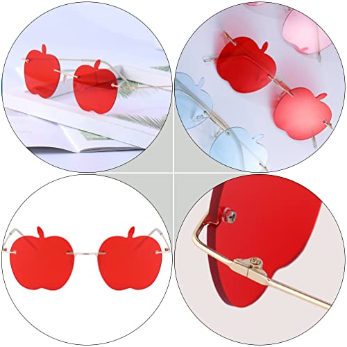 Sewacc 37291HZ14H Apple Sunglass Apple Shaped Sunglasses Transparent Tinted Candy Color Eyewear Frameless Glasses thumb #1