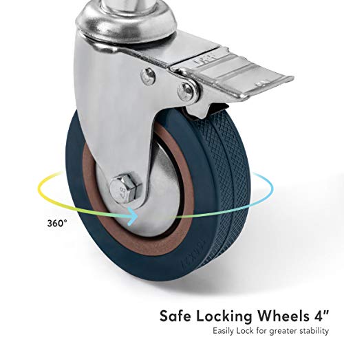 Oasisspace Rolling Shower Chair 400 Lb, Rolling Commode Transport Chair With Wheels And Padded Seat For Handicap, Elderly, Injured And Disabled #TOP5