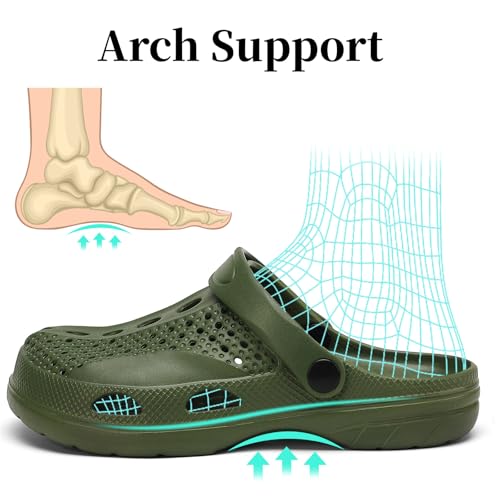 Image of SOSOWHLTE Men's Women's Arch Support Clogs,Unisex Garden Shoes Comfortable Slip-on Outdoor Sandals Slippers for Beach Casual