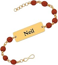NAVYA ROYAL ART Personalized Rakhi For Brother | Stylish And Trendy Customized Artificial Rudraksh Rakhi K7 (Pack Of 1)