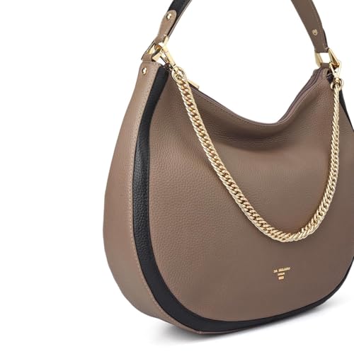 Image of Da Milano Leather Shoulder Bag for Women - Brown (Large) (LB-00317OL)