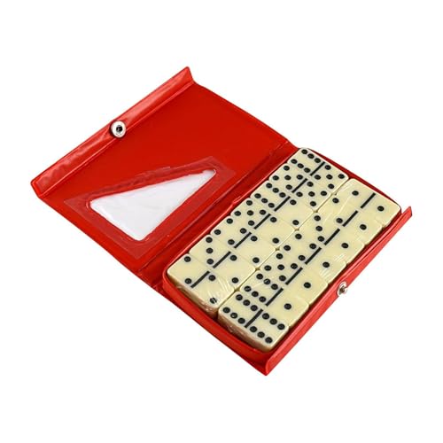 ICDKOYK Set di domino Gioco di puzzle Attività Gioco viaggio Divertente blocchi classico per bambini, Rosso, 15.4x9.3 cm