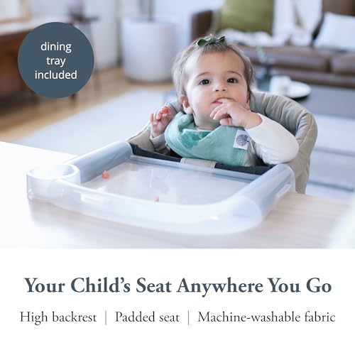 Image of Inglesina Fast Table Chair - Cream + Fast Dining Tray - Portable Baby High Chair - for Babies & Toddlers up to 37 lbs - Fits Tables 0.8'' to 3.5'' Thick - Compact & Easy to Use - Travel Bag Included