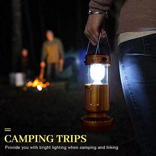 Letour Camping Fan With Led Camping Lantern Portable Tent Fans Camping Led Ligh Collapsible-Usb Rechargeable And Solar Power Hurricane Emergency Survival Kit For Outdoor Camp Hiking Fishing Reading #TOP3