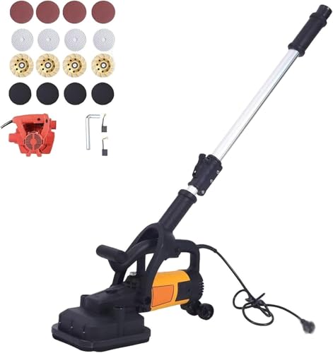 Nuxyyds Levigatrice Elettrica Per Cemento Da 3800 W, Levigatrice Per Cemento A 4 Teste Con 6 Velocità Regolabili, Lucidatrice Per Pavimenti Per Levigatura Di Cemento, Marmo E Granito