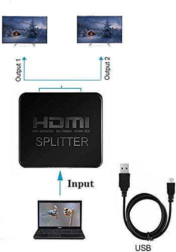 JILM 4K HDMI SPLITTER 1 in 2 Uscite, Aluminum HDMI...