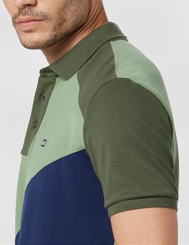 Image of Arrow Sport Men Regular fit Cotton Colour Blocked Short Sleeves Polo Shirt