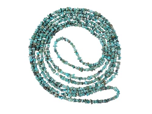Turquoise tibétaine naturelle : collier enveloppant de 250 cm en pépites de gemmes véritables