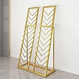 Valdoza Expositor de Azulejos Metálico de 5 Niveles – Soporte de Piso para Muestras de Cerámica, Porcelana y Mármol – Tienda y Showroom(Gold,L 15.7IN-Double)