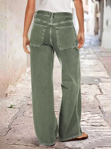 Flamingals High Stretch Straight Leg Mid Rise Double Button Patch Pocket Front Zipper Closure Comfort Womens Pants2