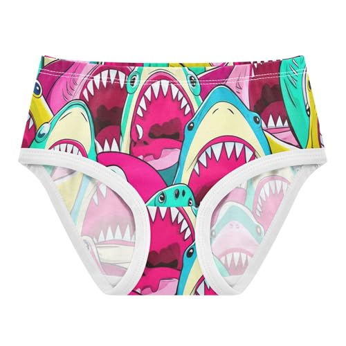 Cartoon Watercolor Sharks Girls Underwear Toddler 2t Cotton Little Girl Panties Designer Underpants Briefs - Main Image