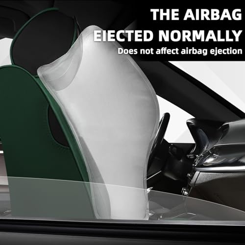 Image of Car Seat Cover Fit for Nissan 370Z 2009-2021,Compatible Airbag Non-Slip Waterproof Seat Cover,Car Seat Protector Premium Interior (Luxury 2 Seats,Black Green)