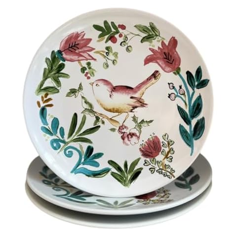 ELSATA 4-Piece Ceramic Salad Plates Cover