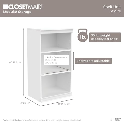 ClosetMaid Modular Storage Shelf Unit with 3 Shelves, White by ClosetMaid - Image 4