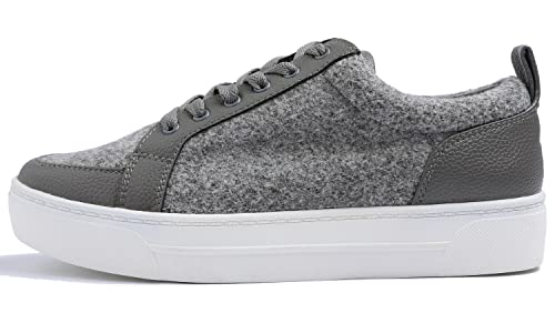 FEVERSOLE Women's Comfort Lightweight Sneaker Vegan Leather Platform Casual Walking Shoes3