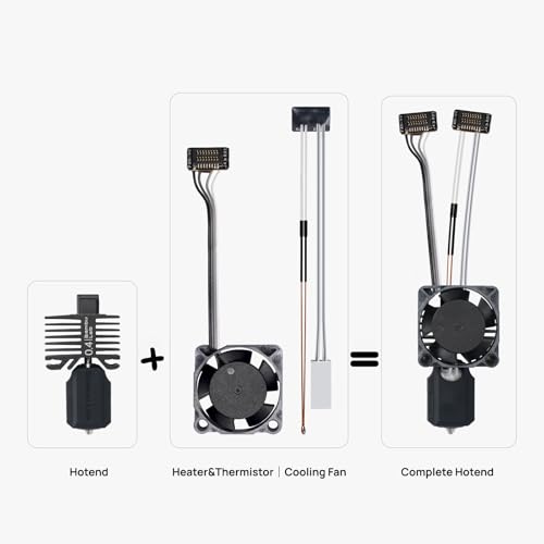 Bambu Lab P1P/P1S Hotend Complete Kit – Full Assembly Hardened Steel Nozzle with Ceramic Heater, 0.4mm Nozzle, Cooling Fan & Heating Block | Bambu P1S Hotend Replacement for 3D Printing - Image 3